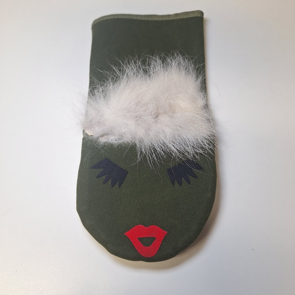 VTG Flossie‎ Fox Style 52 Puppet Oven Mitt Norwegian Blue Fox Mouth Padded